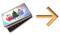 конфеты в коробках с логотипом